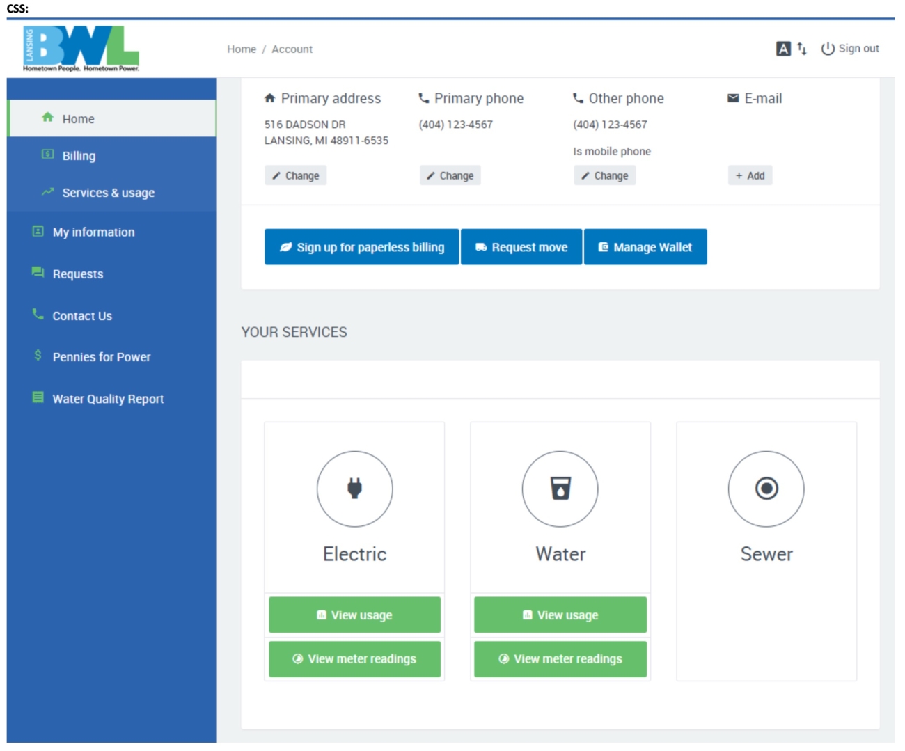 New BWL customer portal